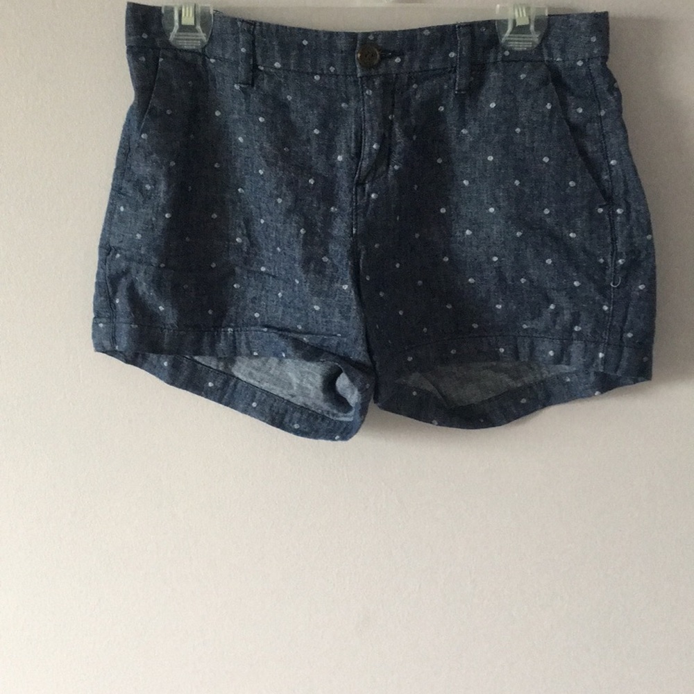 White polka dot denim soft short
